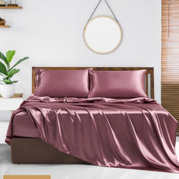 4 Piece set -  Luxury Satin Sheets And Pillowcases