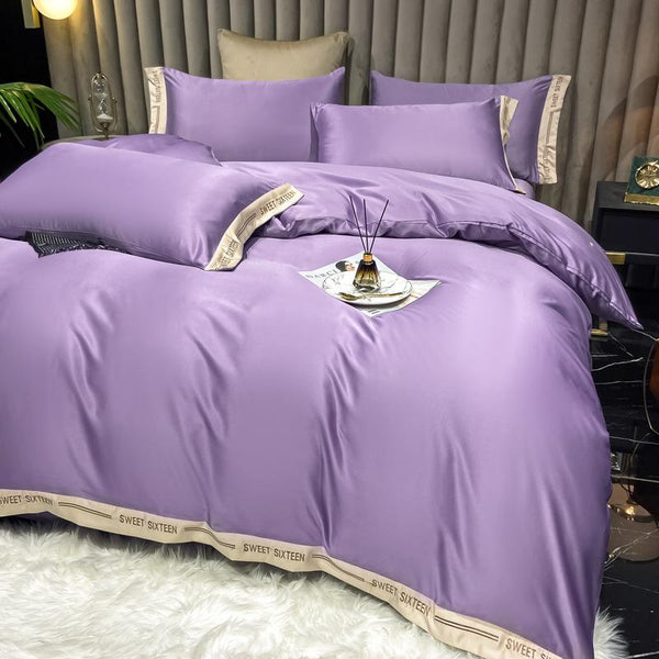 4 pcs Set - Luxury Ice Silk Duvet Cover